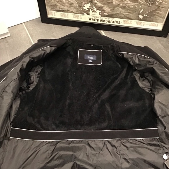Sonoma Quilted Zip Front Insulated Black Jacket Large - Picture 5 of 14